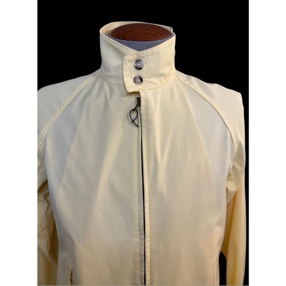 London Fog Men’s Vintage Butter Yellow Windbreaker Sz. 40 Zip Up 2-Button Collar - Picture 4 of 11